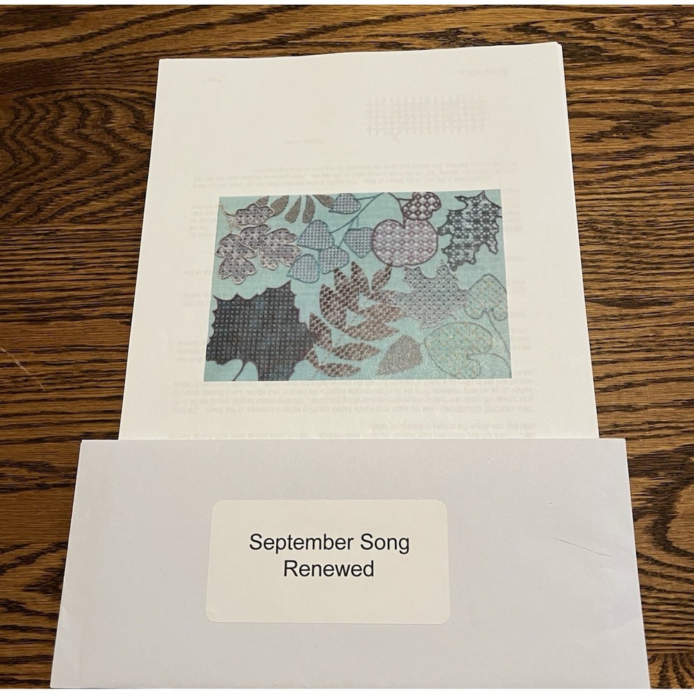 September Song Embroidery Pattern Chart Instructions Sampler Needlework - Picture 2 of 8